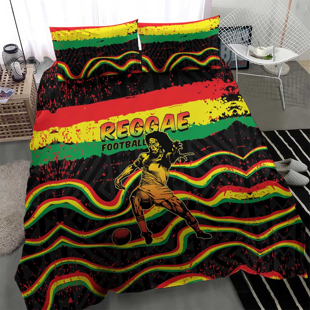 Reggae Legend Bob Football Bedding Set Grunge Style