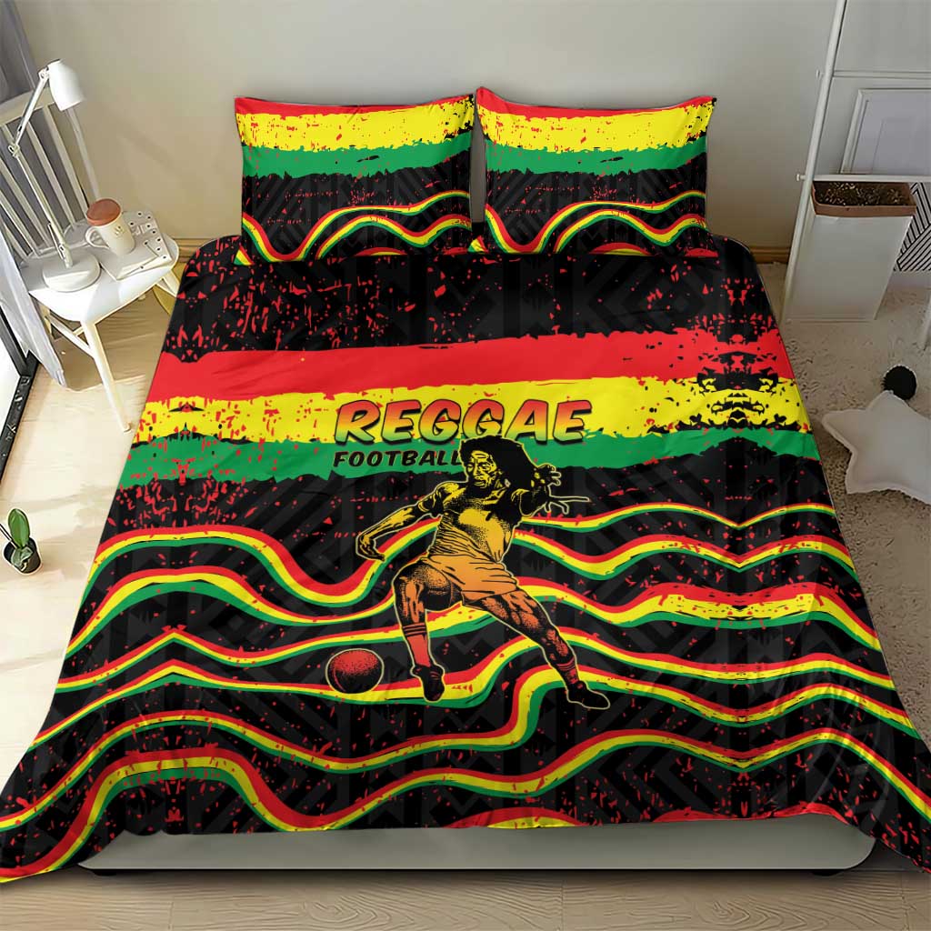 Reggae Legend Bob Football Bedding Set Grunge Style