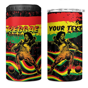 Personalized Reggae Legend Bob Football 4 in 1 Can Cooler Tumbler Grunge Style