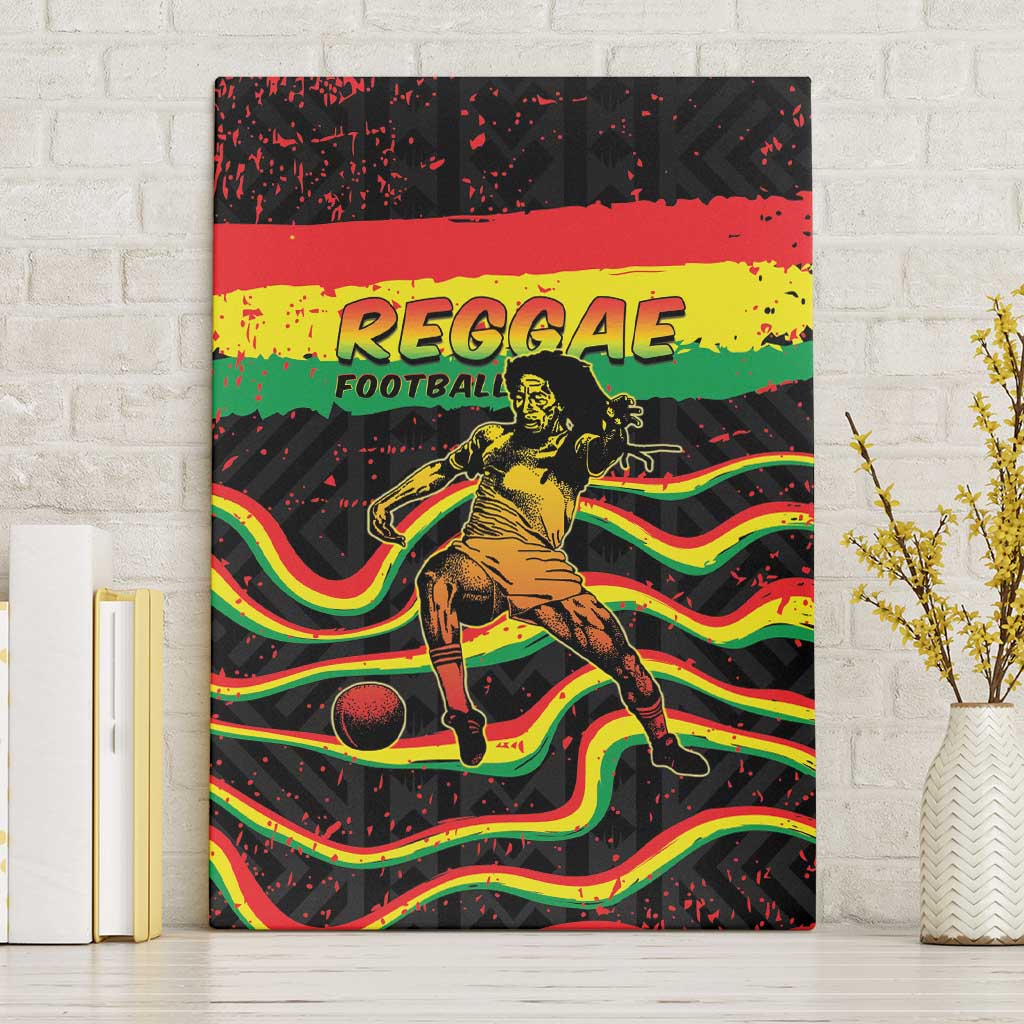 Reggae Legend Bob Football Canvas Wall Art Grunge Style