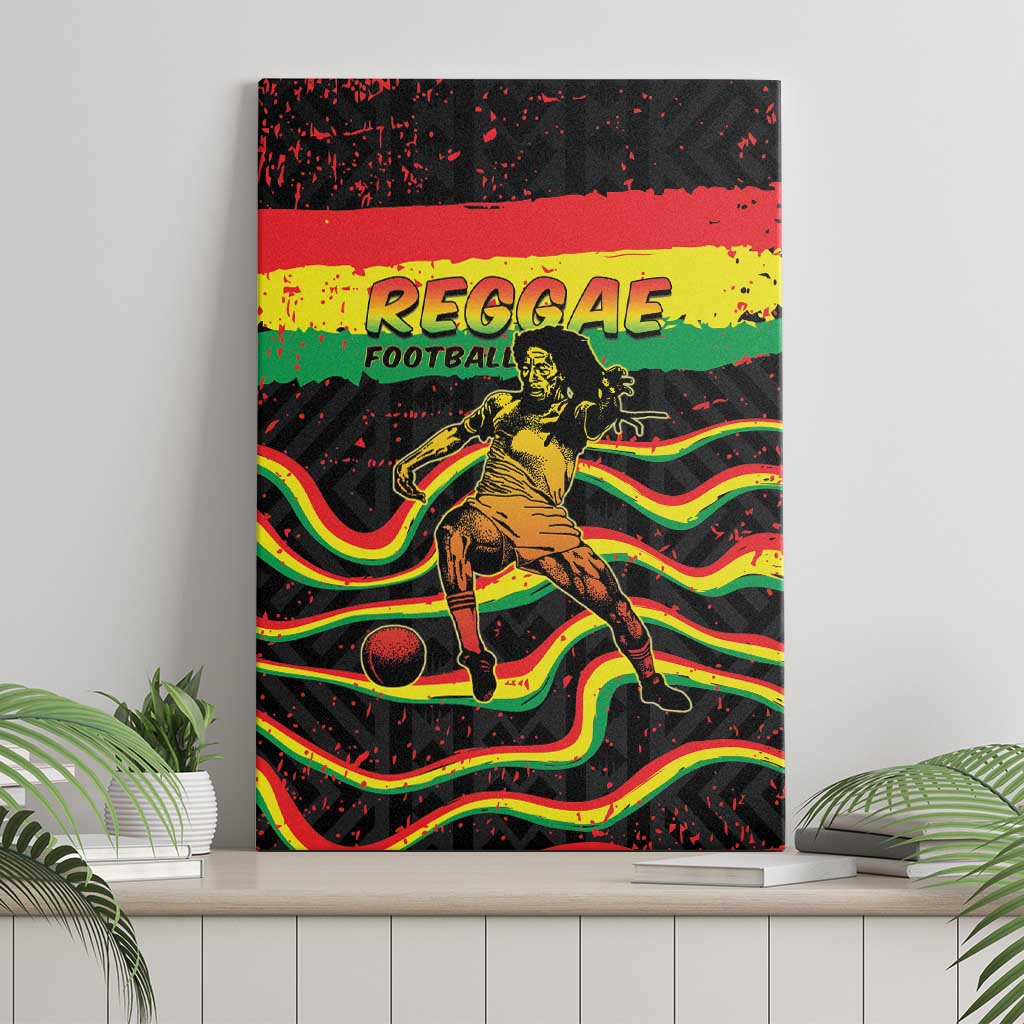 Reggae Legend Bob Football Canvas Wall Art Grunge Style