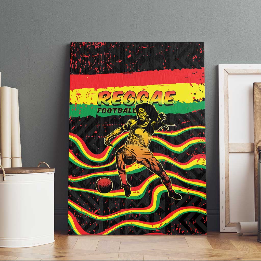 Reggae Legend Bob Football Canvas Wall Art Grunge Style