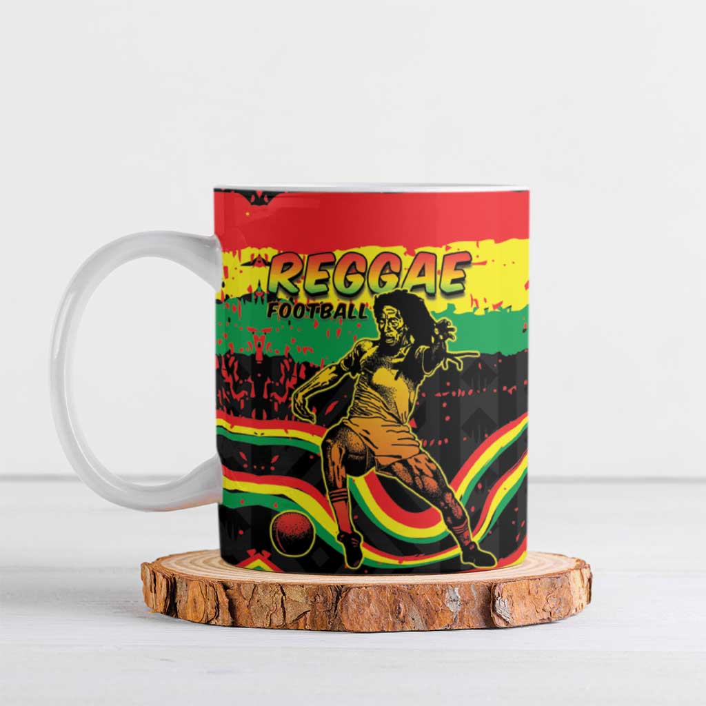 Personalized Reggae Legend Bob Football Ceramic Mug Grunge Style