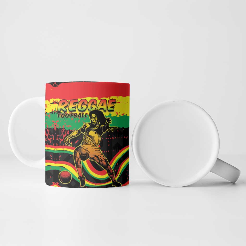 Personalized Reggae Legend Bob Football Ceramic Mug Grunge Style