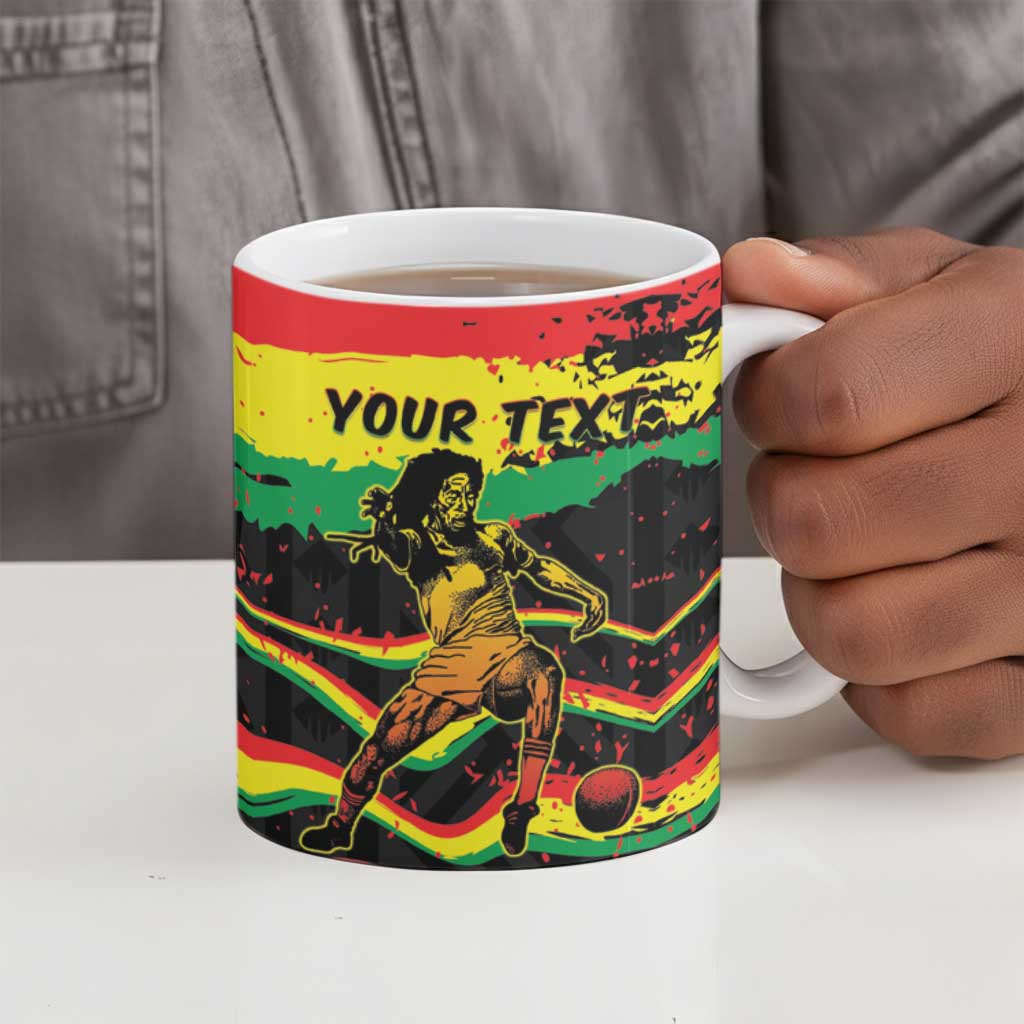 Personalized Reggae Legend Bob Football Ceramic Mug Grunge Style
