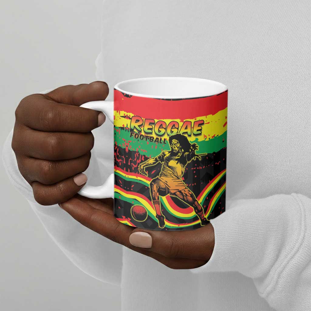 Personalized Reggae Legend Bob Football Ceramic Mug Grunge Style
