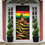 Personalized Reggae Legend Bob Football Door Cover Grunge Style