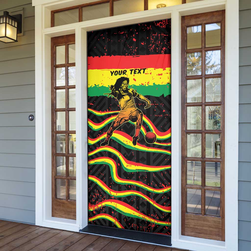 Personalized Reggae Legend Bob Football Door Cover Grunge Style