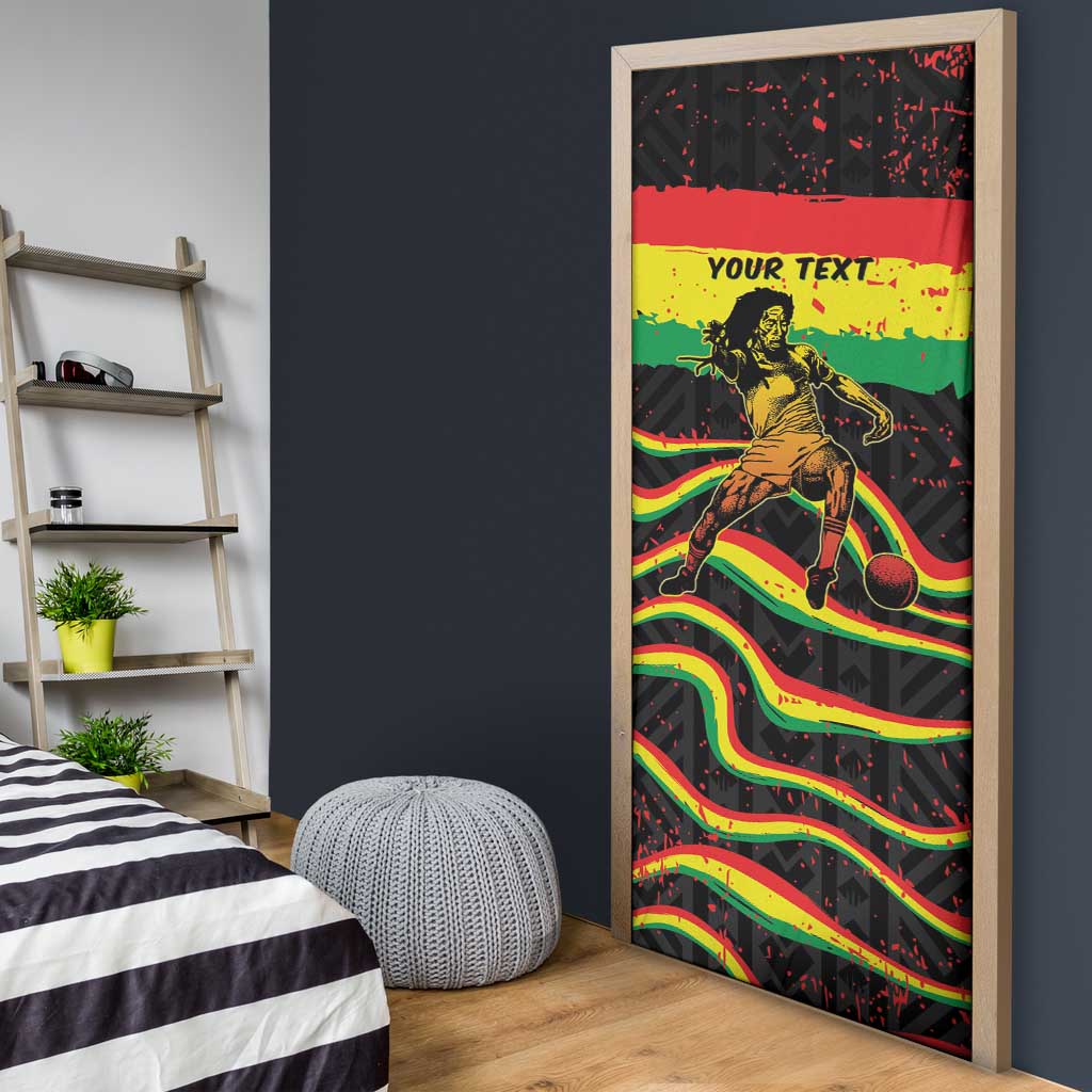 Personalized Reggae Legend Bob Football Door Cover Grunge Style