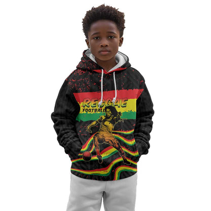 Personalized Reggae Legend Bob Football Kid Hoodie Grunge Style