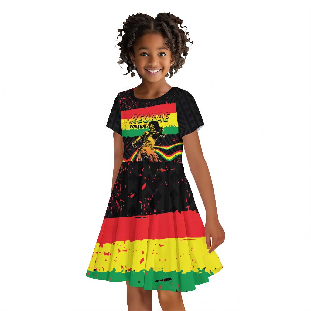 Personalized Reggae Legend Bob Football Kid Short Sleeve Dress Grunge Style