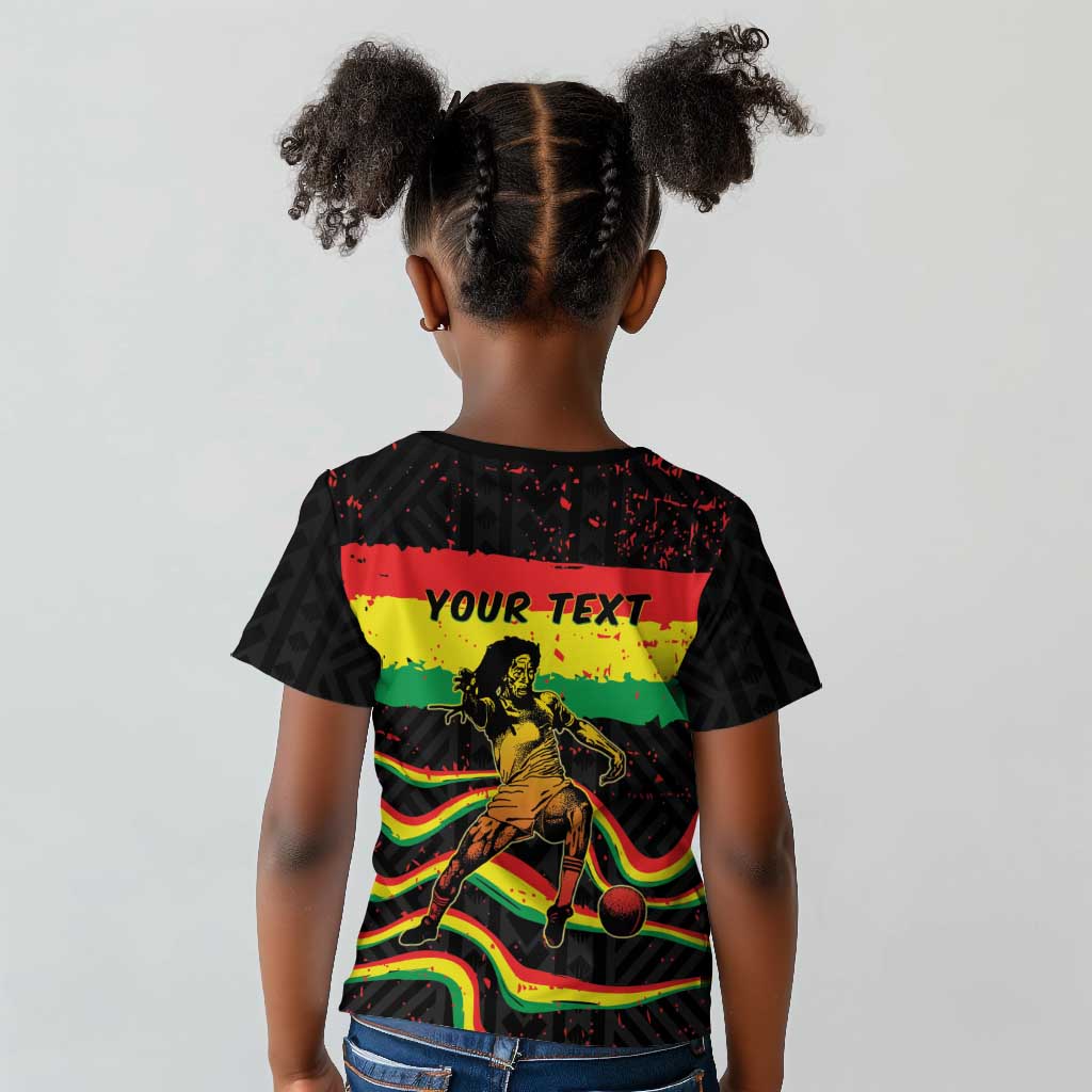 Personalized Reggae Legend Bob Football Kid T shirt Grunge Style