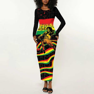Personalized Reggae Legend Bob Football Long Sleeve Bodycon Dress Grunge Style