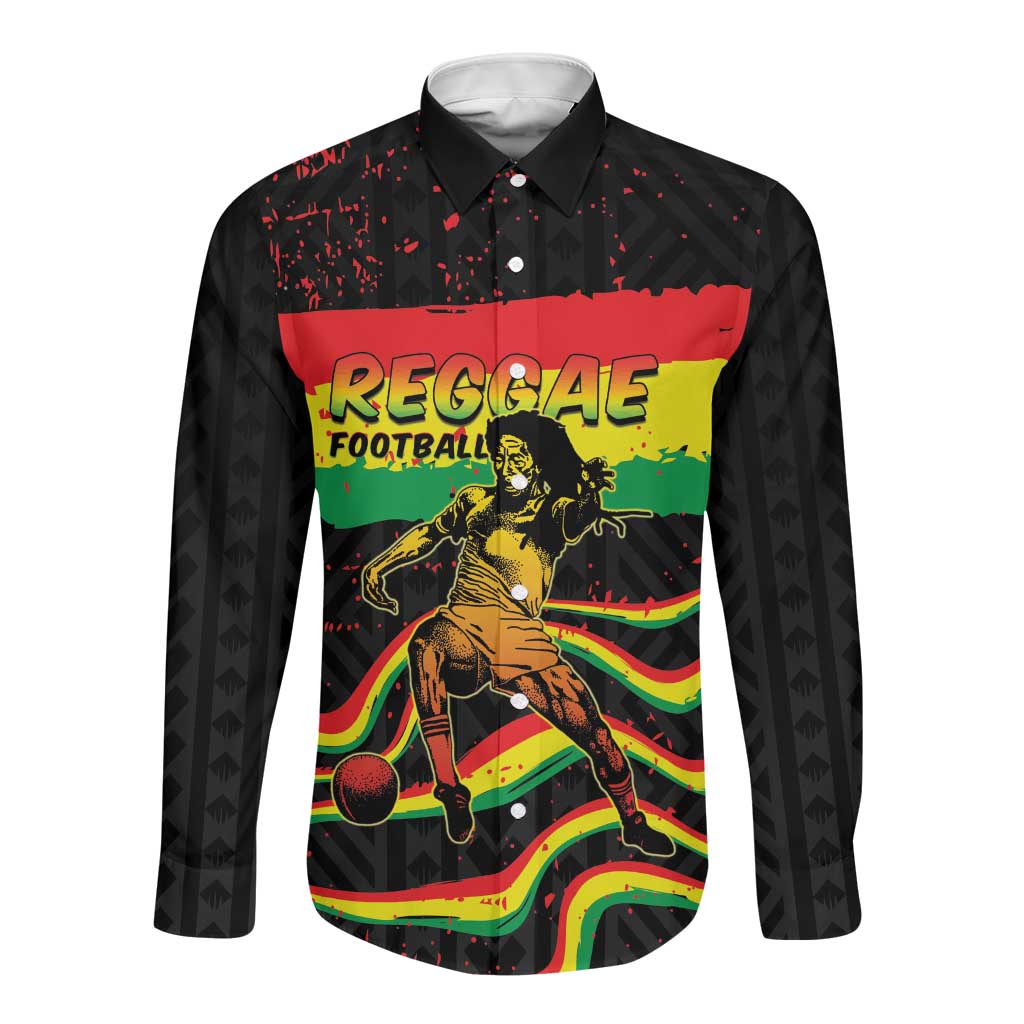 Personalized Reggae Legend Bob Football Long Sleeve Button Shirt Grunge Style