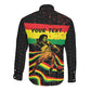 Personalized Reggae Legend Bob Football Long Sleeve Button Shirt Grunge Style