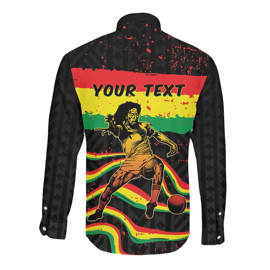 Personalized Reggae Legend Bob Football Long Sleeve Button Shirt Grunge Style