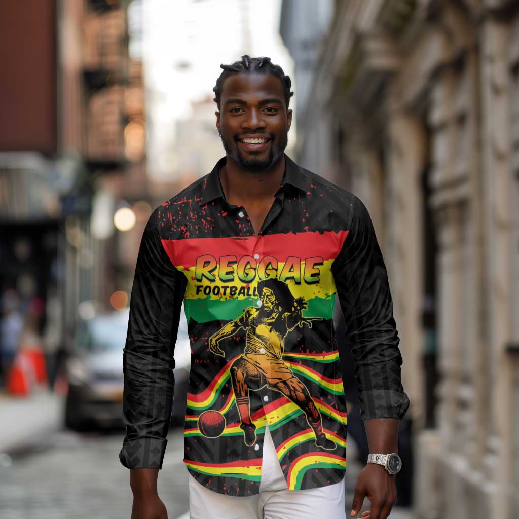 Personalized Reggae Legend Bob Football Long Sleeve Button Shirt Grunge Style