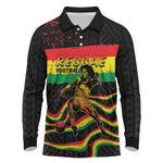 Personalized Reggae Legend Bob Football Long Sleeve Polo Shirt Grunge Style