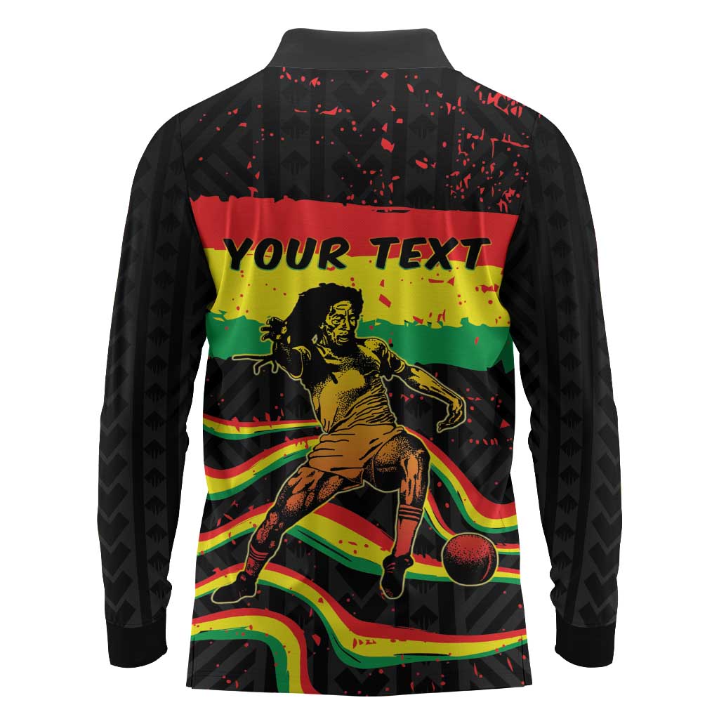 Personalized Reggae Legend Bob Football Long Sleeve Polo Shirt Grunge Style