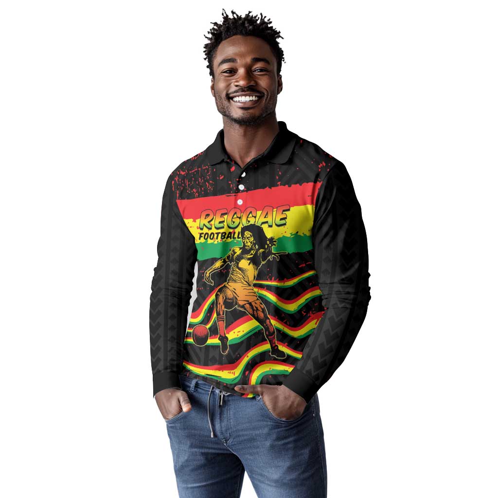 Personalized Reggae Legend Bob Football Long Sleeve Polo Shirt Grunge Style