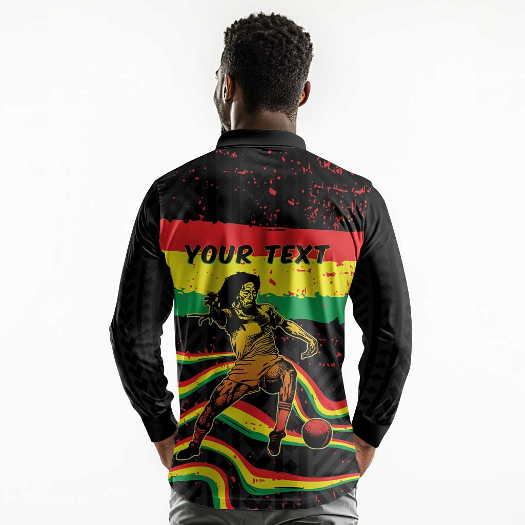 Personalized Reggae Legend Bob Football Long Sleeve Polo Shirt Grunge Style
