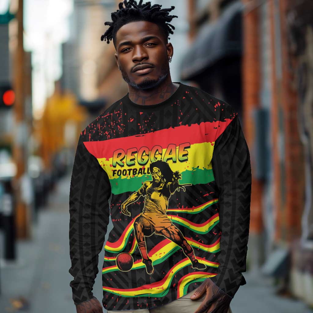 Personalized Reggae Legend Bob Football Long Sleeve Shirt Grunge Style