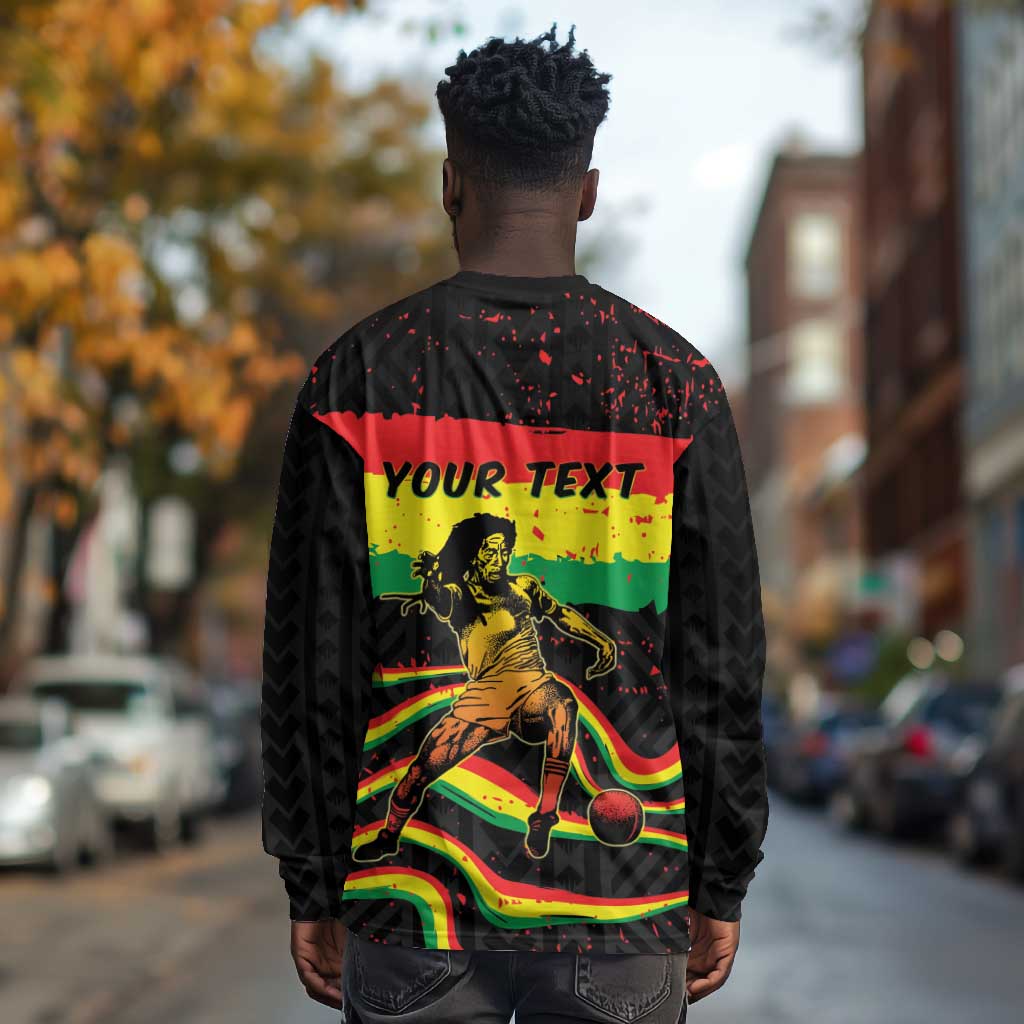 Personalized Reggae Legend Bob Football Long Sleeve Shirt Grunge Style