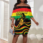 Personalized Reggae Legend Bob Football Off Shoulder Short Dress Grunge Style