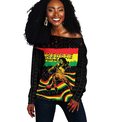Personalized Reggae Legend Bob Football Off Shoulder Sweater Grunge Style