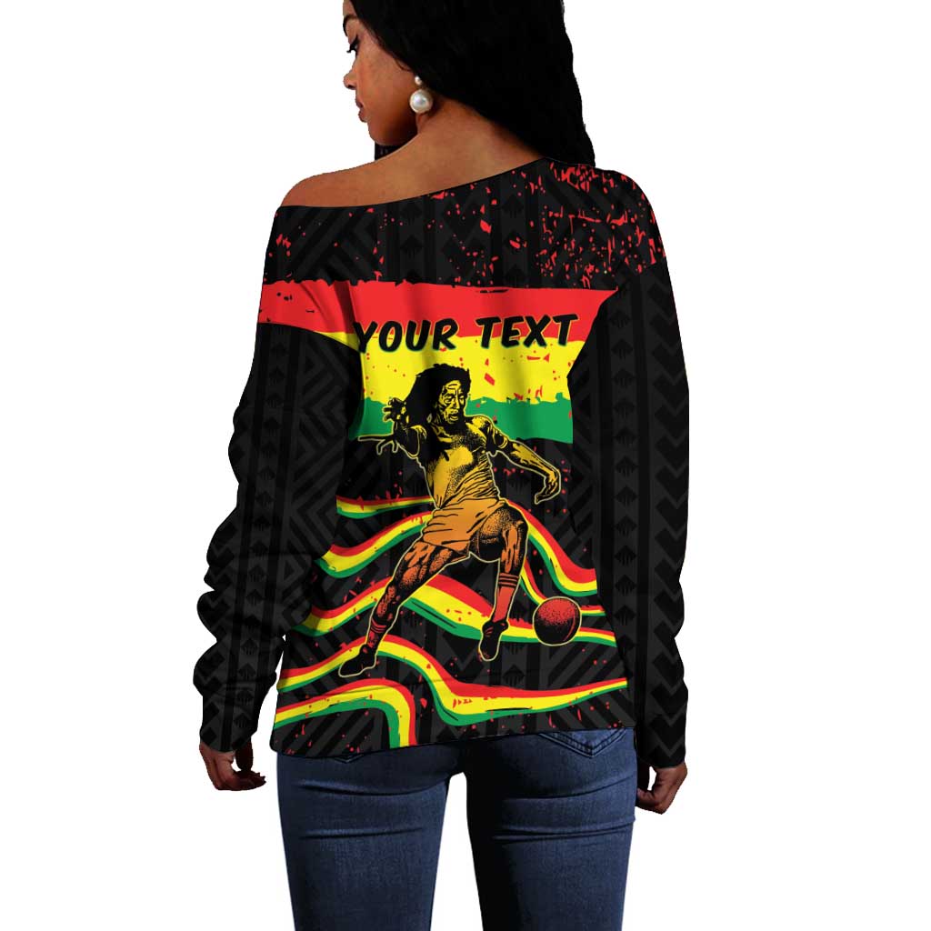 Personalized Reggae Legend Bob Football Off Shoulder Sweater Grunge Style