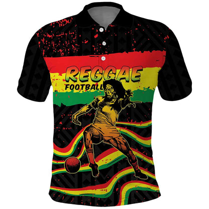 Personalized Reggae Legend Bob Football Polo Shirt Grunge Style