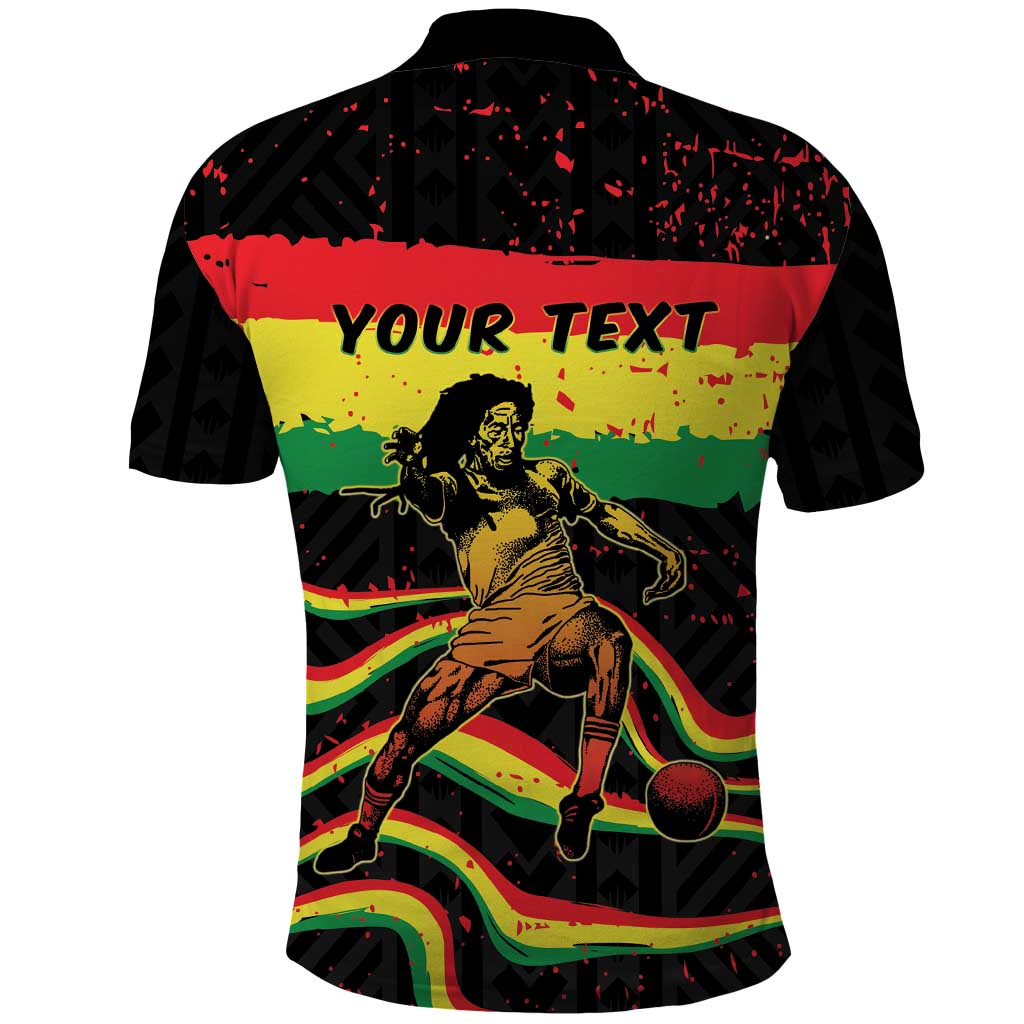Personalized Reggae Legend Bob Football Polo Shirt Grunge Style