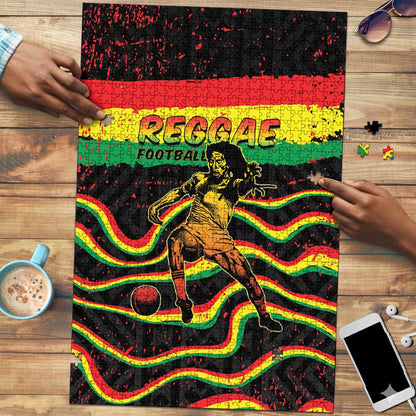 Reggae Legend Bob Football Puzzle Grunge Style