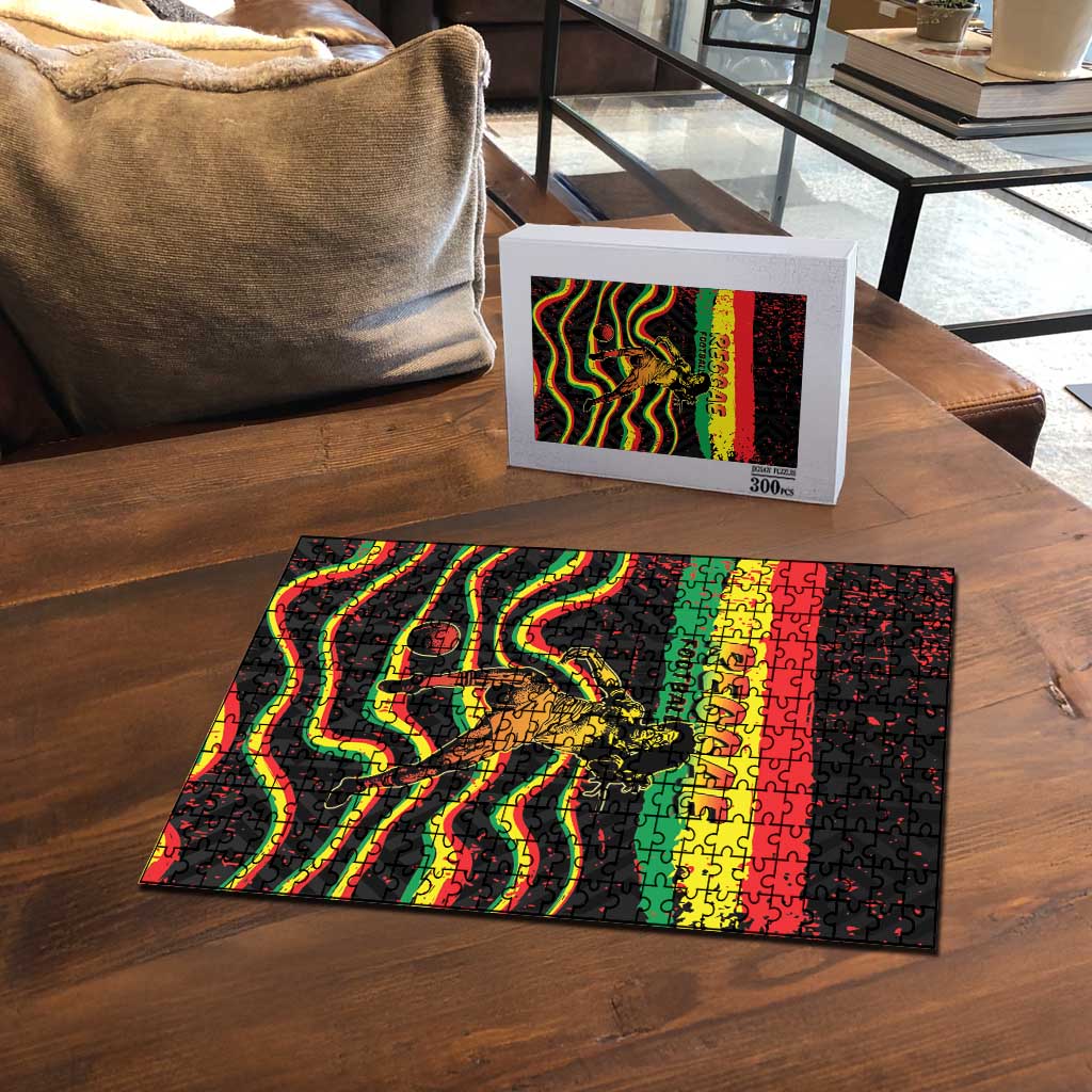 Reggae Legend Bob Football Puzzle Grunge Style