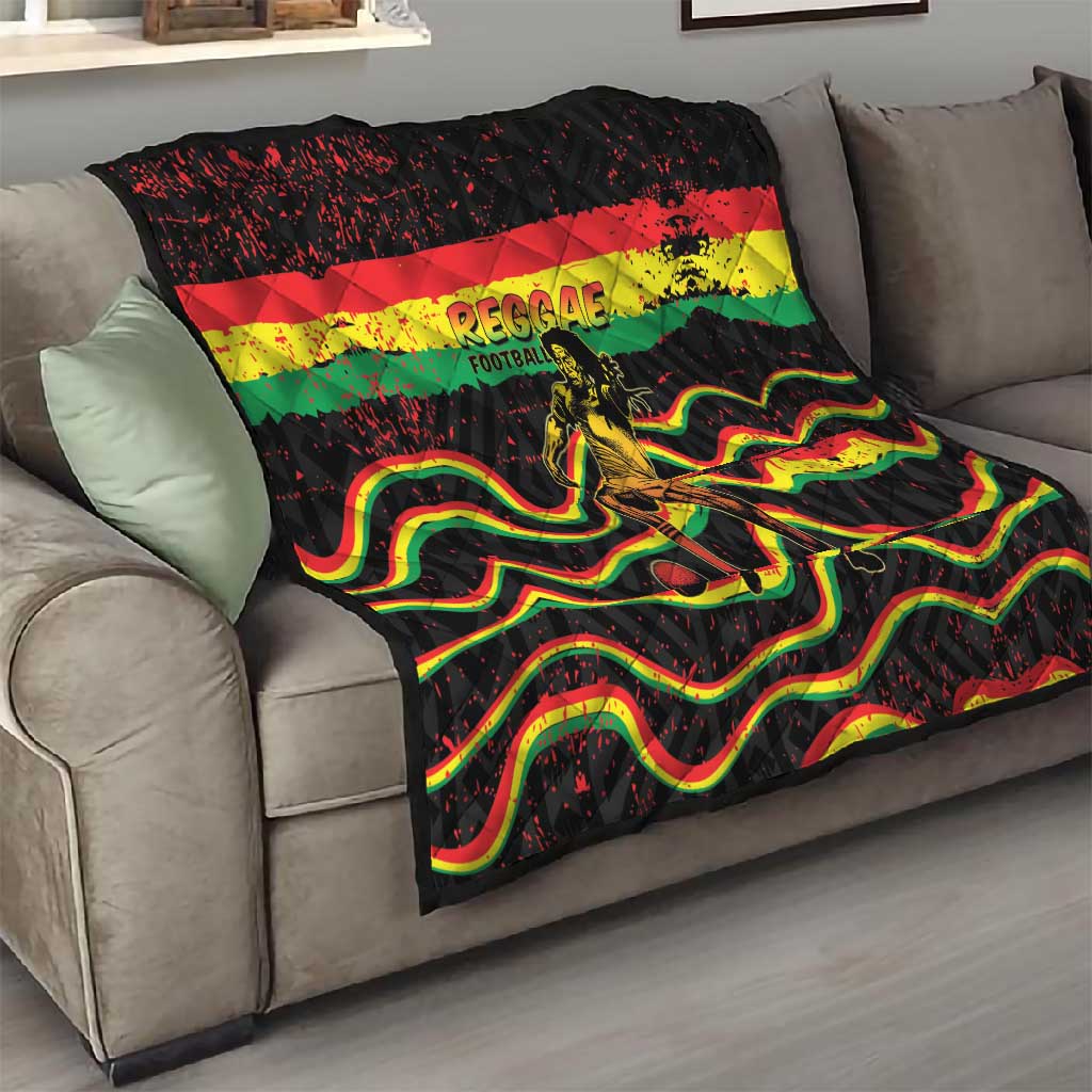 Reggae Legend Bob Football Quilt Grunge Style