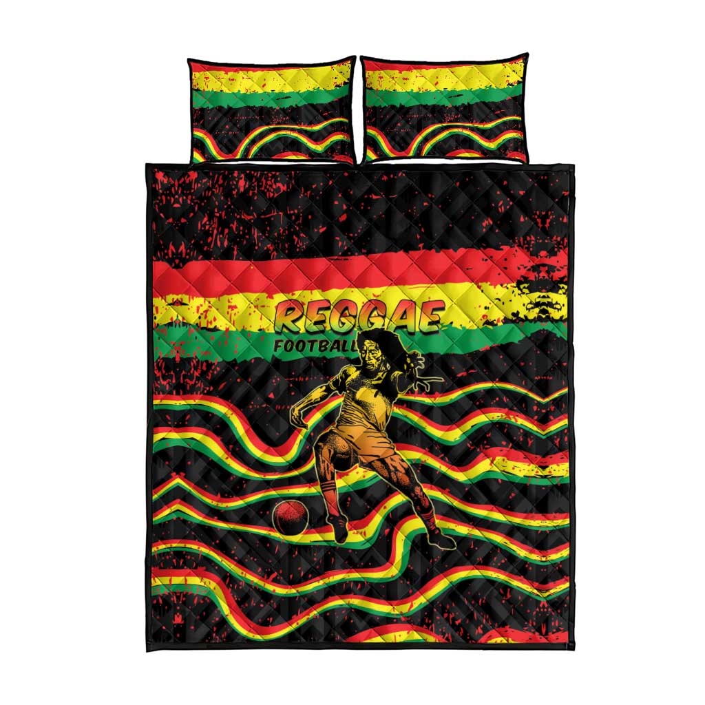 Reggae Legend Bob Football Quilt Bed Set Grunge Style