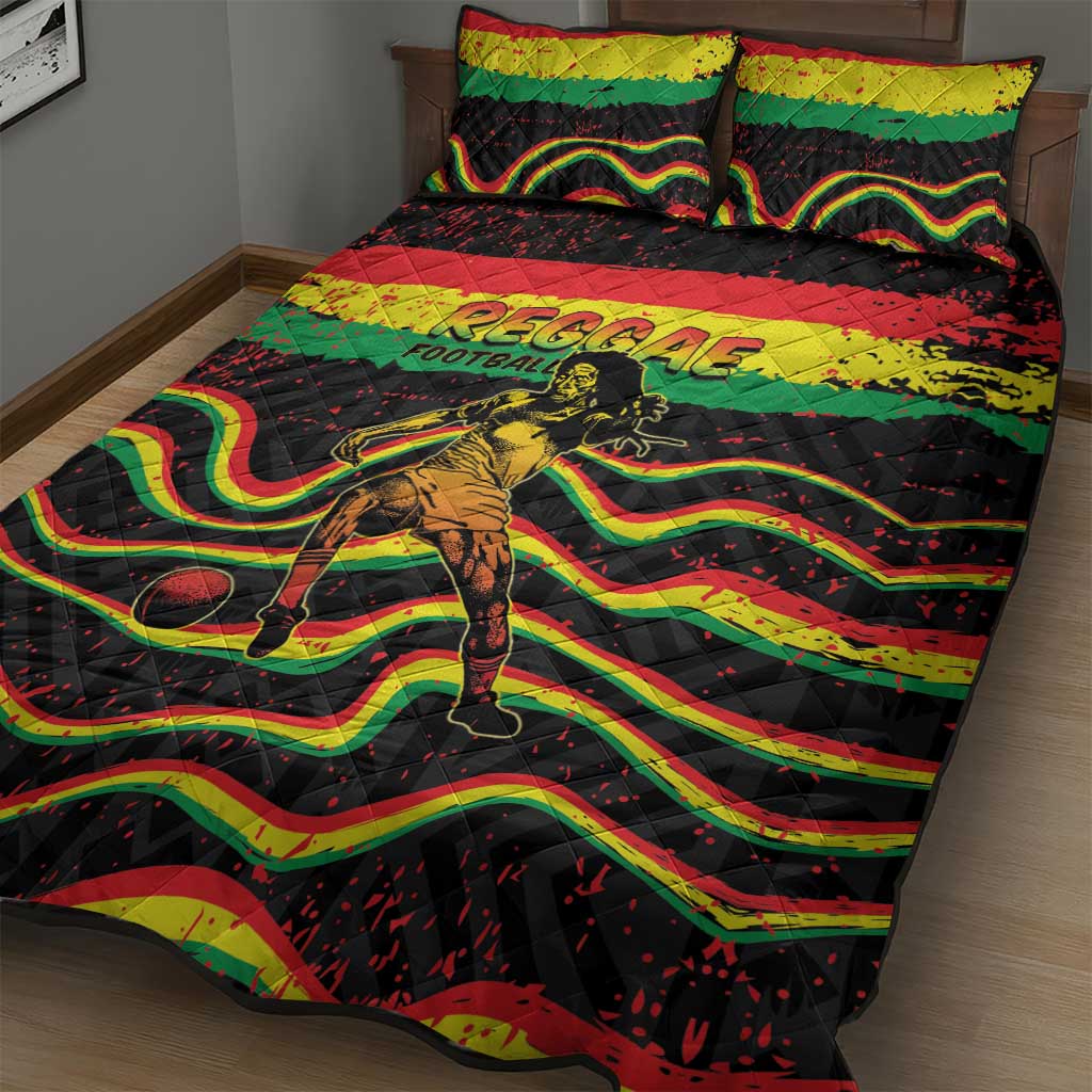 Reggae Legend Bob Football Quilt Bed Set Grunge Style