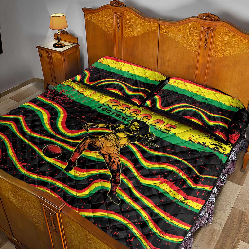 Reggae Legend Bob Football Quilt Bed Set Grunge Style