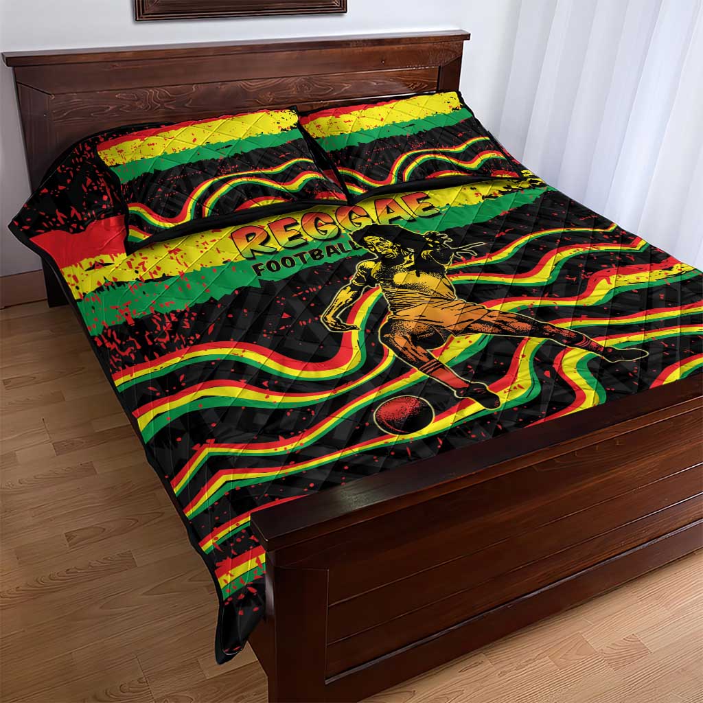 Reggae Legend Bob Football Quilt Bed Set Grunge Style