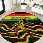 Reggae Legend Bob Football Round Carpet Grunge Style