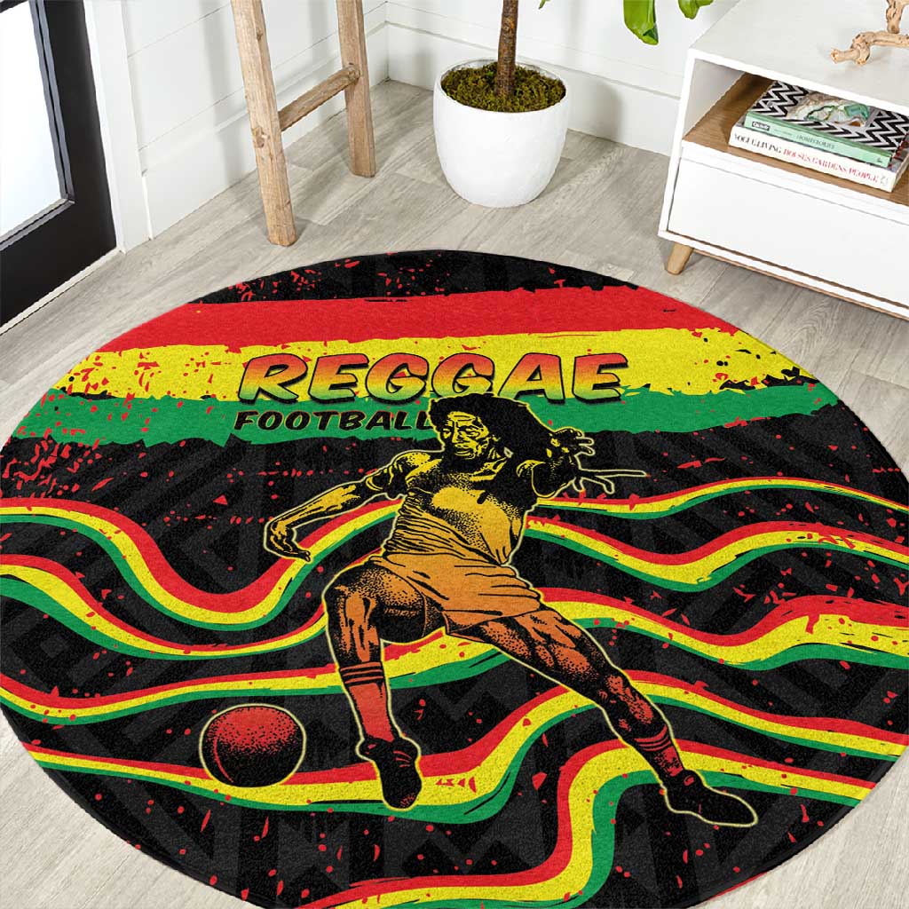 Reggae Legend Bob Football Round Carpet Grunge Style