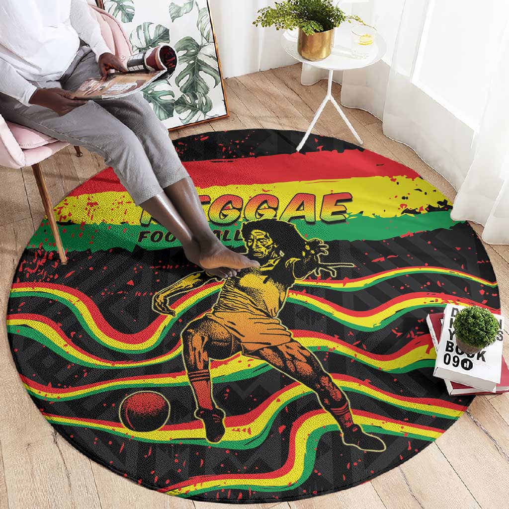 Reggae Legend Bob Football Round Carpet Grunge Style