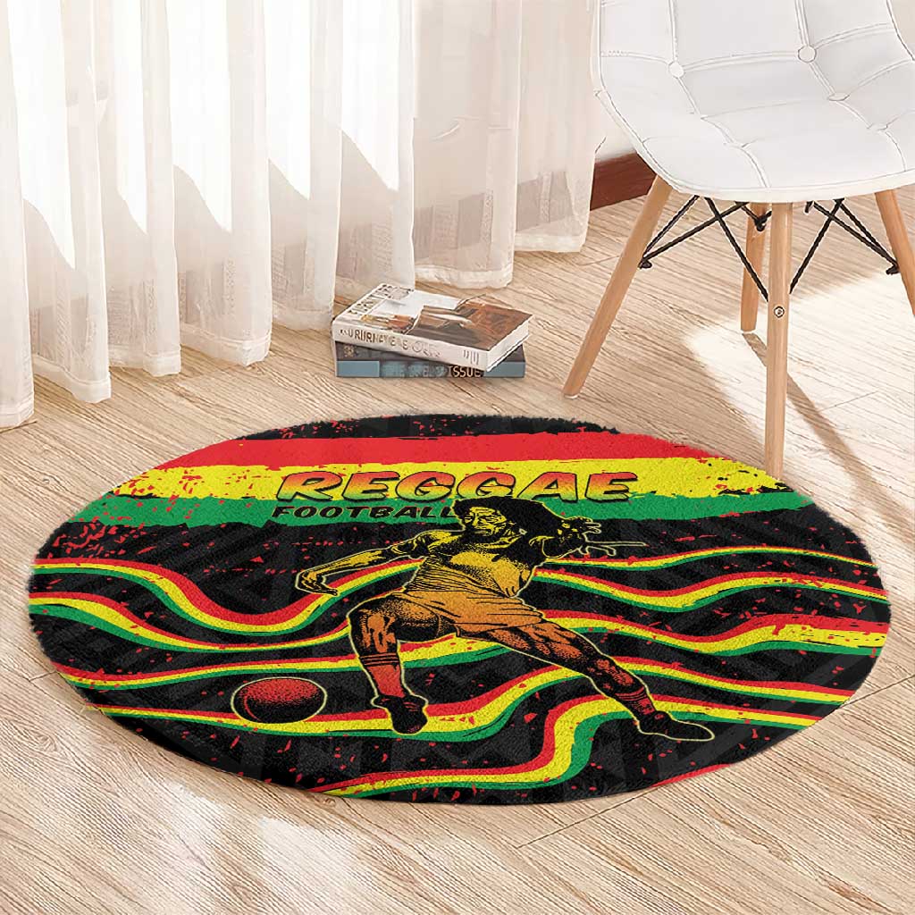 Reggae Legend Bob Football Round Carpet Grunge Style
