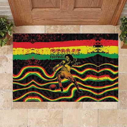 Reggae Legend Bob Football Rubber Doormat Grunge Style