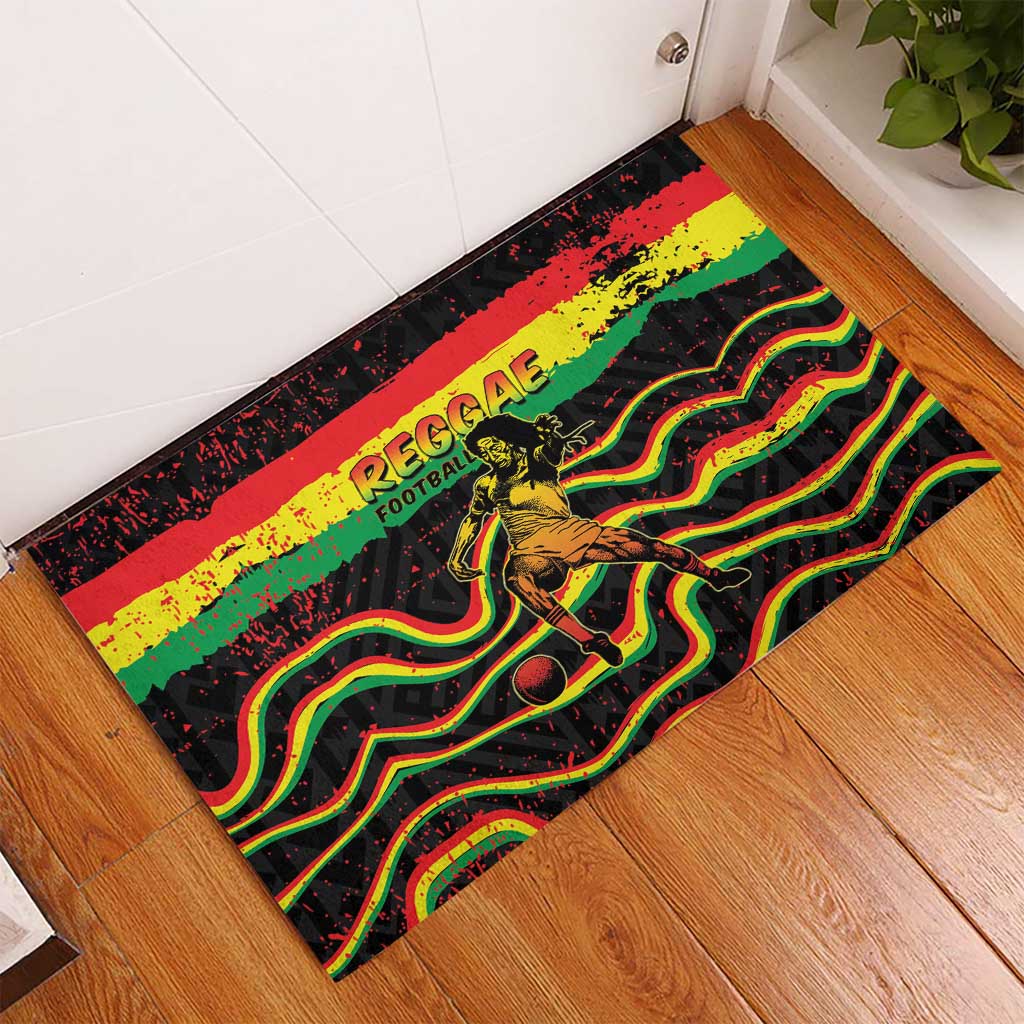 Reggae Legend Bob Football Rubber Doormat Grunge Style