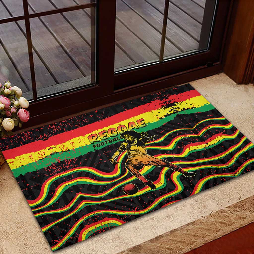 Reggae Legend Bob Football Rubber Doormat Grunge Style