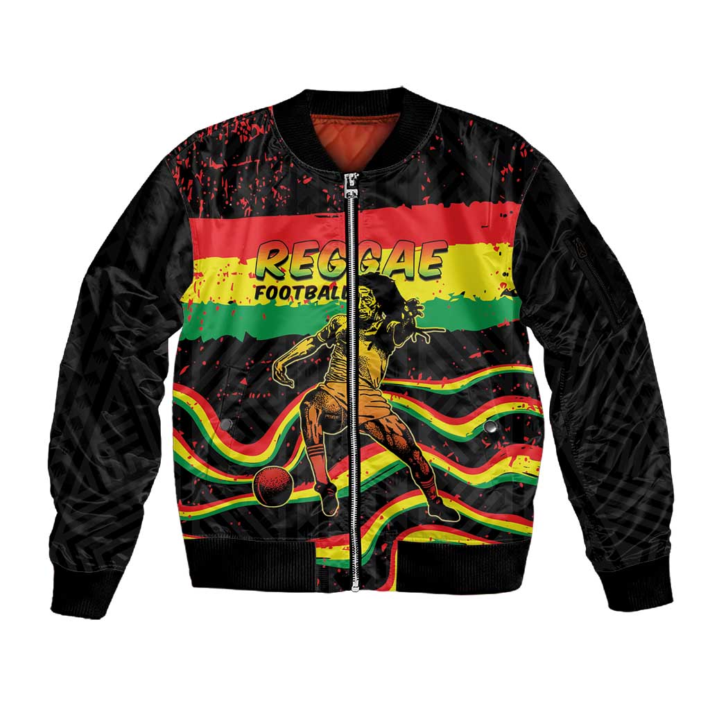 Personalized Reggae Legend Bob Football Sleeve Zip Bomber Jacket Grunge Style