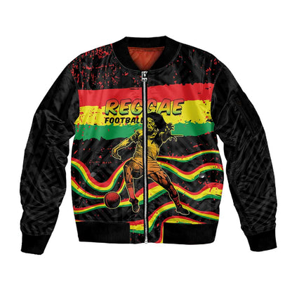 Personalized Reggae Legend Bob Football Sleeve Zip Bomber Jacket Grunge Style