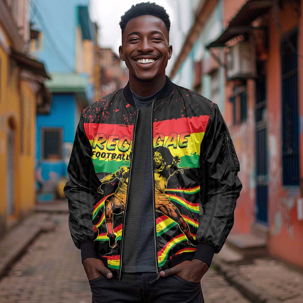 Personalized Reggae Legend Bob Football Sleeve Zip Bomber Jacket Grunge Style