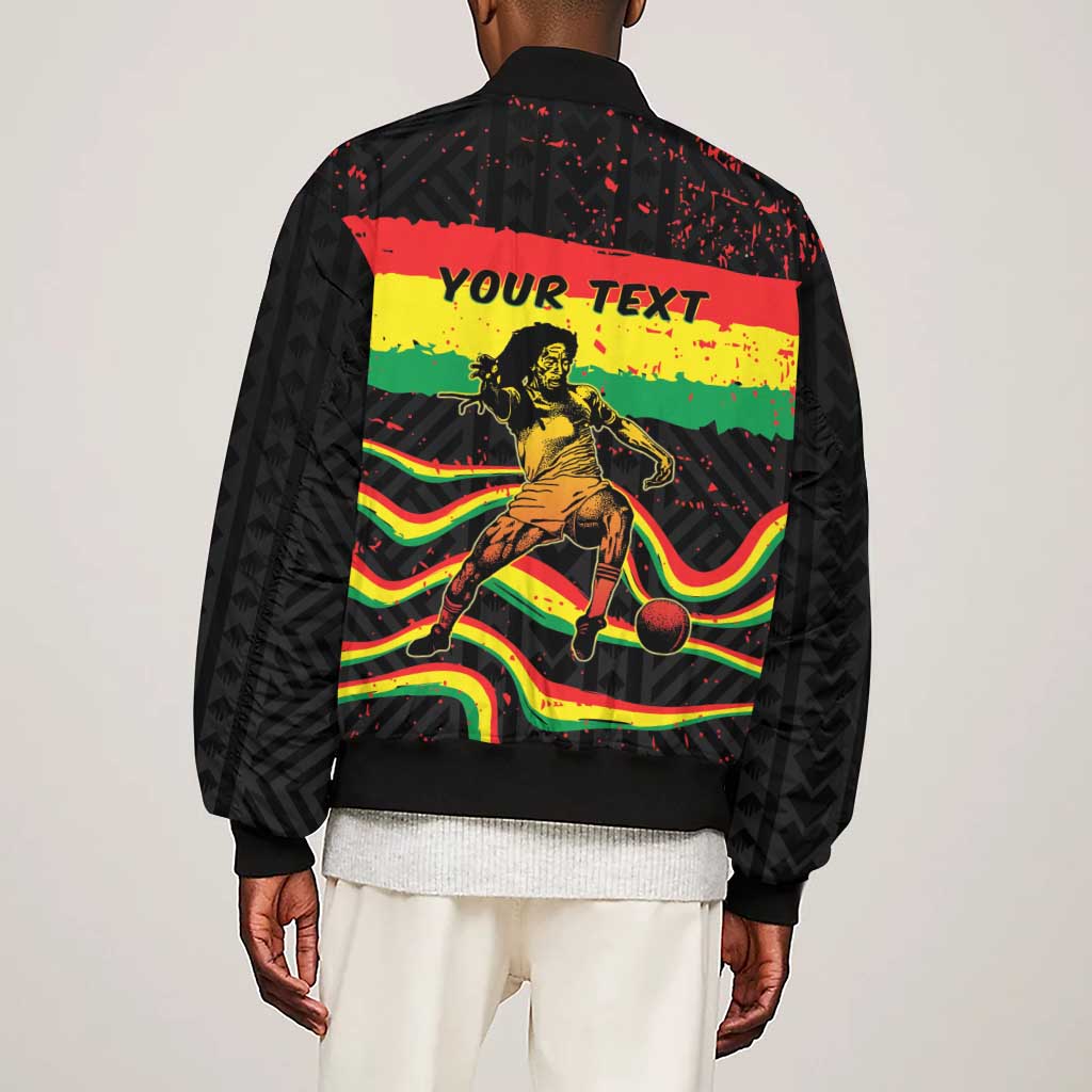 Personalized Reggae Legend Bob Football Sleeve Zip Bomber Jacket Grunge Style